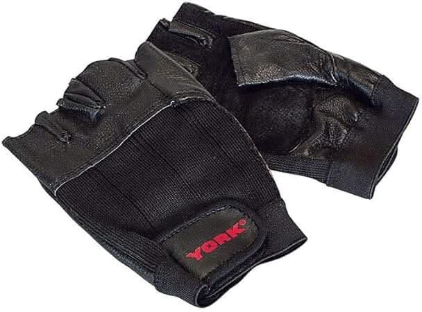 York, Fitness Deluxe Leather Workout Glove Small, 60189, Black