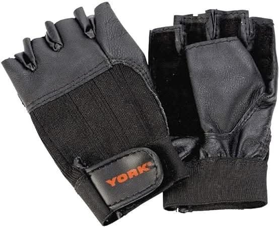 York, Fitness Leather Gloves, 60044, Black