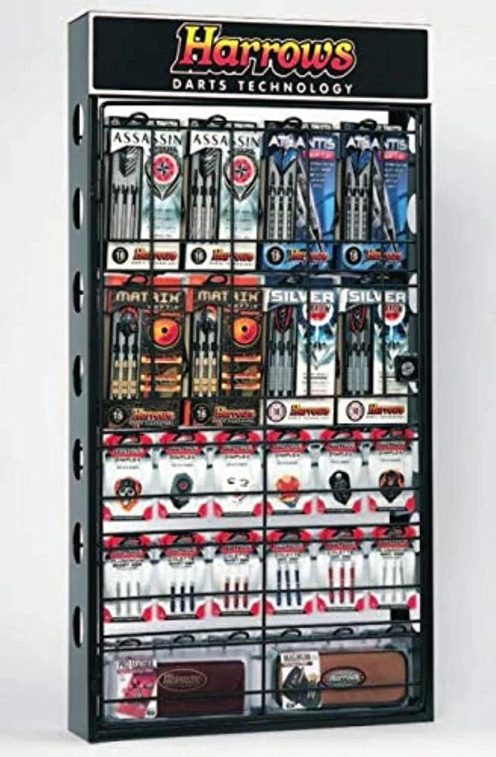 Harrows JE14 Unisex Adult Complete Choice Wooden Cabinet Dart Set - Brown, 64 cm