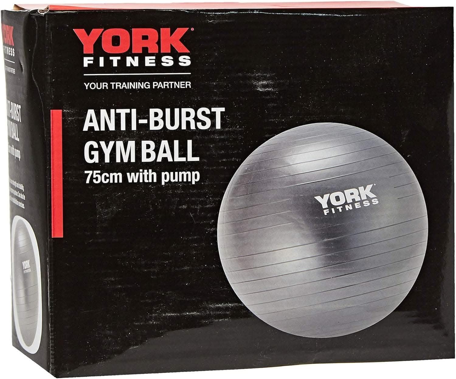 York, Fitness Anti - Burst Gym Ball 55Cm W/ Pump, Multi-Color
