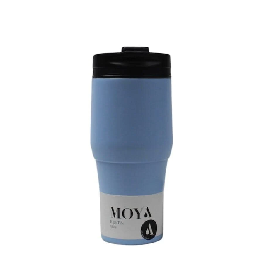 Moya "High Tide" 380ml Travel Coffee Mug Black/Powder Blue