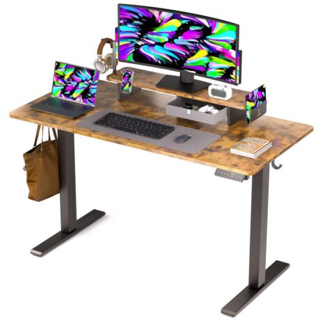 Kingsmith ETSFI21 Smart Adjustable Electric Standing Desk with Drawer and Monitor Stand