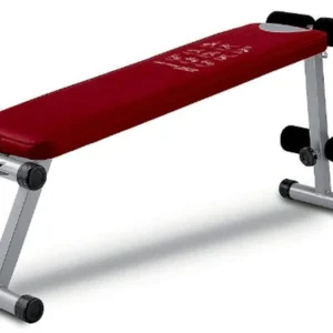 BH Fitness Bench Atlanta 300 G59X - Flat Weight Lifting/Press Bench - Red/Metallic