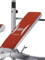 BH Fitness, Multi Position Free Weight Bench Optima Press, G330, Red & Silver - Image 3