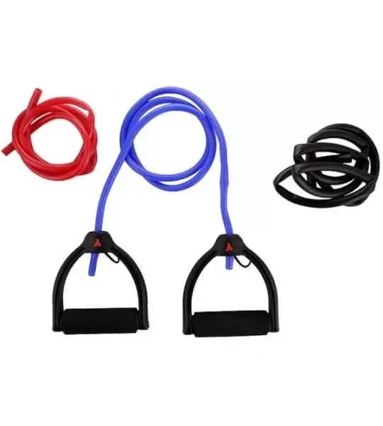 York, Fitness Resistance Tube Adjust Set Firm Grip Handle, 60234, Multi-Color