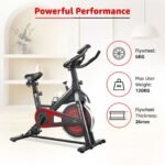 PowerMax Fitness BS-151 Exercise Bike with 10kg flywheel, LCD display & Friction Braking System - Image 3