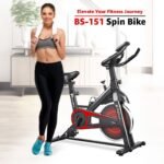 PowerMax Fitness BS-151 Exercise Bike with 10kg flywheel, LCD display & Friction Braking System - Image 2
