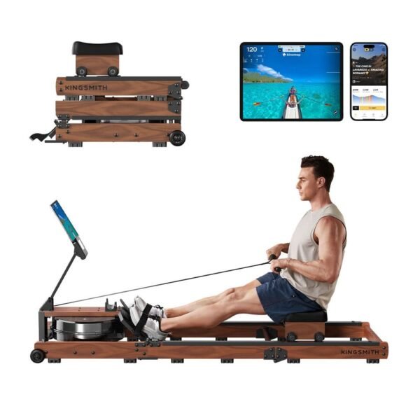 Kingsmith WR3L Foldable Water Rowing Machine - Red Oak