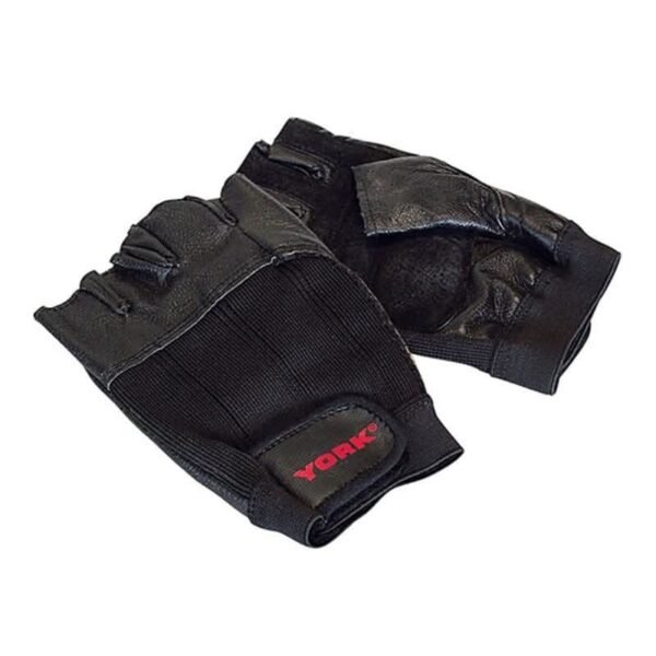 York, Fitness Leather Gloves Large, 60046, Black