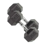 DS HEX Rubber Dumbbells (Pair) | 2.5 Kg to 20 Kg - Image 3