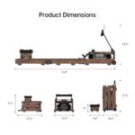 Kingsmith WR3L Foldable Water Rowing Machine - Red Oak - Image 2