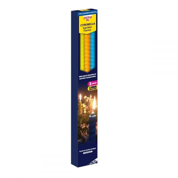 Zero In Citronella Garden Flares - 3 Pack
