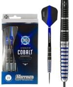 Harrows Cobalt Black/Blue 90% Tungsten Steel Tip Darts, 3 Supergrip Fusion Shafts, 3 Retina Flights (23g) - Image 2
