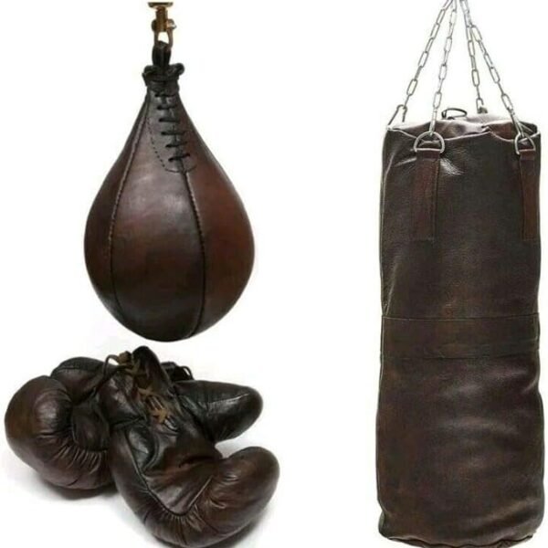 Ta Sport, Vintage Leather Boxing Gym Punch Bag, Brown
