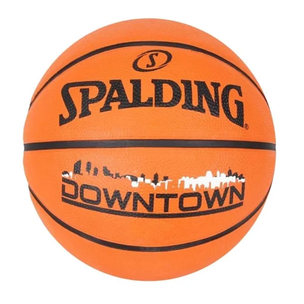 Spalding Downtown Rubber Basketball, Size 7, Black
