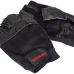 York, Fitness Deluxe Leather Workout Glove Small, 60189, Black