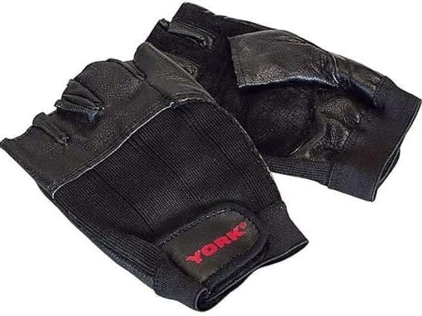York, Fitness Deluxe Leather Workout Glove Small, 60189, Black
