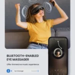 Renpho Eye Massager with Heat & Bluetooth Music, Rechargeable Eye Care Machine with 5 Modes With Remote, Black - Image 7