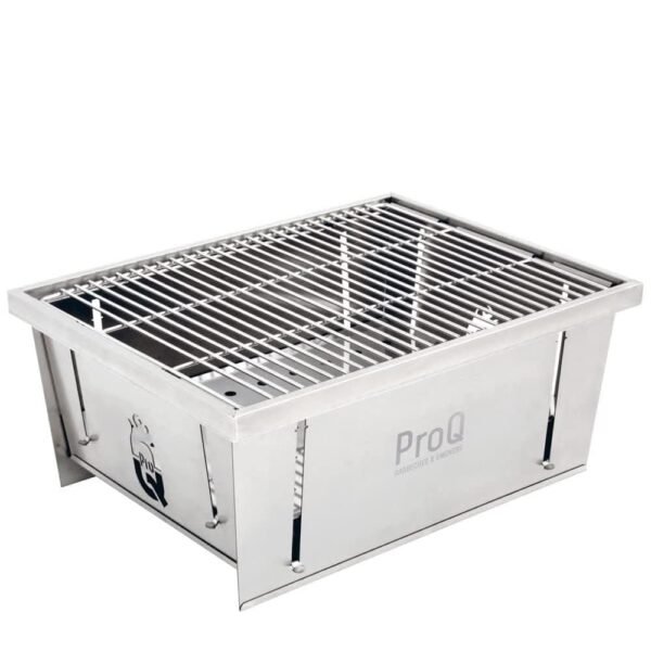ProQ Flatdog Foldable Portable BBQ Grill, Stainless steel, S