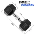DS HEX Rubber Dumbbells (Pair) | 2.5 Kg to 20 Kg - Image 17