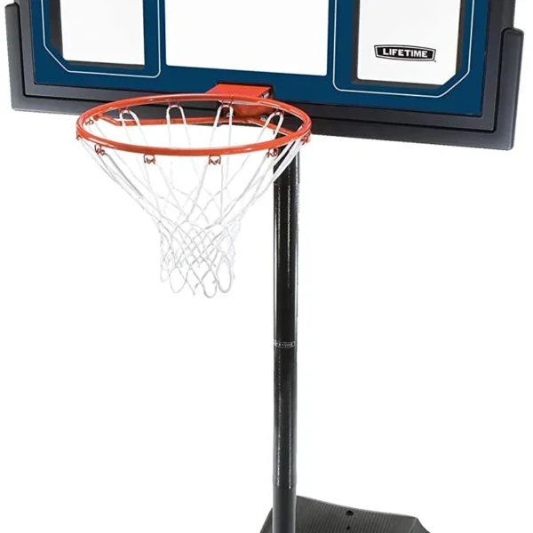 Lifetime 1529 Courtside Height Adjustable Portable Basketball System, 50 Inch Shatterproof Backboard
