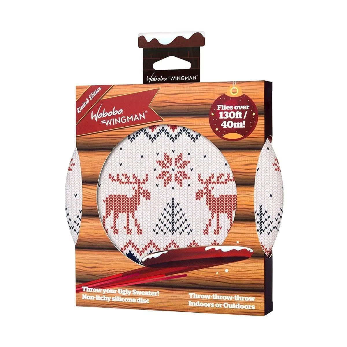 71r69f5OajL_fb8979cd-4d9a-4740-8ca1-2d38304d9c22_3000x.jpg Waboba Wingman - Ugly Sweater Edition - Foldable Silicone Disc - Fly Straight and Far - Perfect for Kids and Adults - Image 1