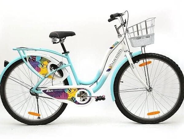 BSA, Lady Bird Evita 26 T Girls Cycle/Womens Cycle, AquraMarine Blue/ Ivory White
