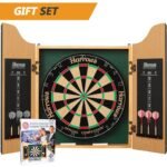 Harrows JE14 Unisex Adult Complete Choice Wooden Cabinet Dart Set - Brown, 64 cm