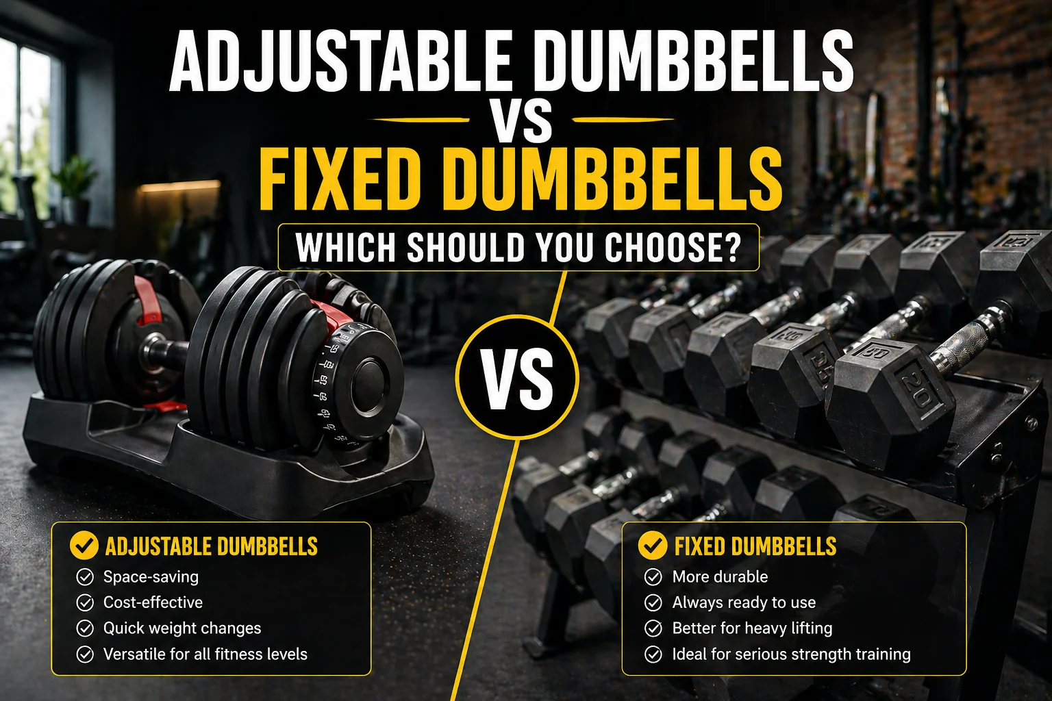 Adjustable Dumbbells vs Fixed Dumbbells Which Should You Choose