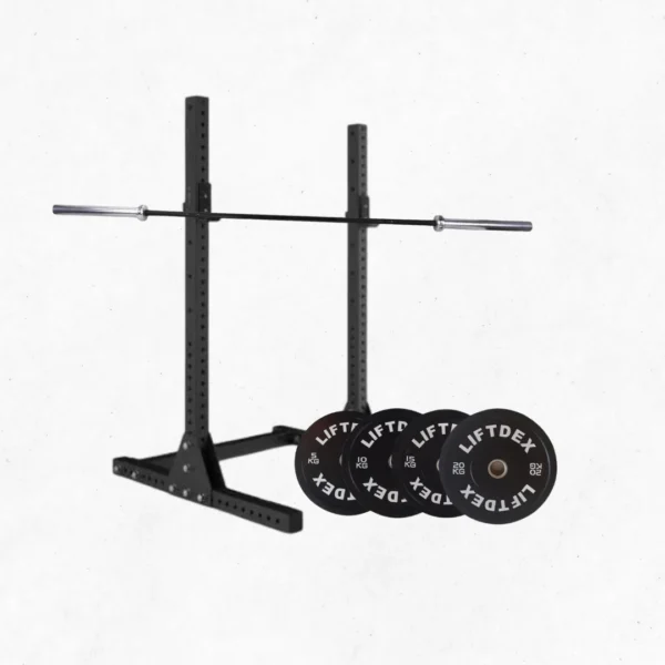 Combo Deal | Liftdex Baseline Stand + 80 KG 3D Rubber Bumper Plate Set
