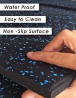 20 MM - 1441 Fitness Heavy Duty Rubber Gym Flooring Speckled Blue -100 x 100 CM | Rubber Flooring - Image 3