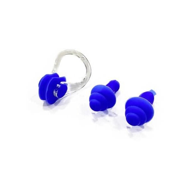 DS Swim Silicone Soft Ear Plugs & Nose Clip - Blue