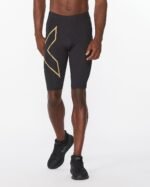 2Xu, Light Speed Compression Shorts X Small, Ma5331B, Black/Gold Reflective - Image 3