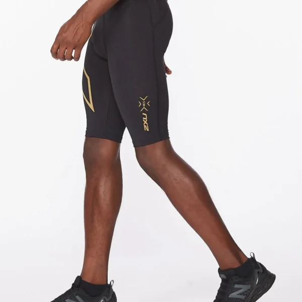 2Xu, Light Speed Compression Shorts X Small, Ma5331B, Black/Gold Reflective