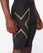 2Xu, Light Speed Compression Shorts X Small, Ma5331B, Black/Gold Reflective - Image 5