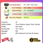 MF 3.5HP Treadmill with MP3 & Bluetooth | MF-143-1 - Image 2