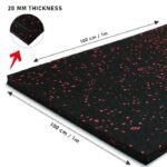 1441 Fitness Speckled Red Gym Flooring 100 x 100 (cm) - 20mm Thickness