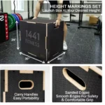 1441 Fitness 3 IN 1 Plyobox Wooden - Matt Black - Image 5