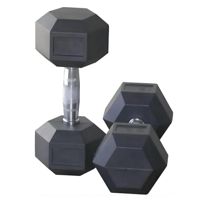 Untitled_design_9_2f3209f7-9b2c-4576-a3f7-d92572b5a323_1500x.webp Ta Sport, Hex Rubber Dumbbell Gl1101 47.5Kg, Black - Image 1