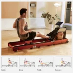 Red Oak - Kingsmith WM10 Tri-fold Water Rowing Machine - Image 5