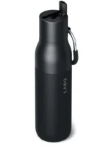 Larq, Bottle Flip Top Insulated Stainless Steel Water Bottle 17Oz, Obsidian Black