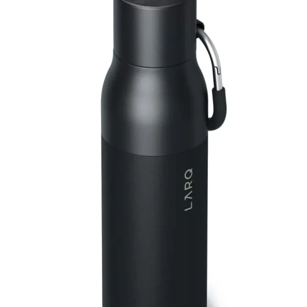 Larq, Bottle Flip Top Insulated Stainless Steel Water Bottle 17Oz, Obsidian Black