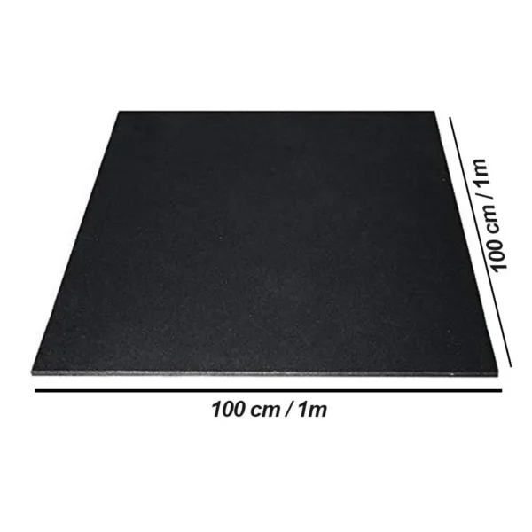 PRO - 15mm Thickness/Black - Sparnod Fitness Heavy Duty Gym Tile - 100 x 100 CM | Rubber Flooring