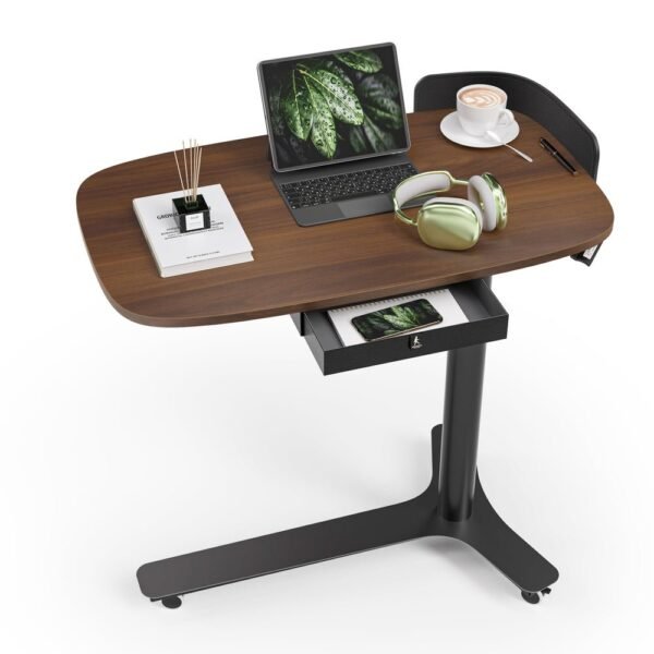 Kingsmith ETD2 Rolling Adjustable Desk with Drawer & Wheels, Portable Small Standing Desk for Home/Office