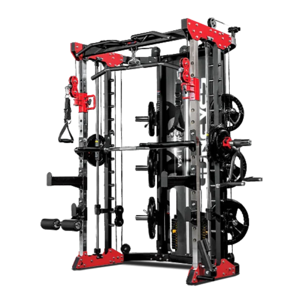 Sparnod Fitness SMG-20000 Functional Smith Machine – 9-in-1 Strength Station