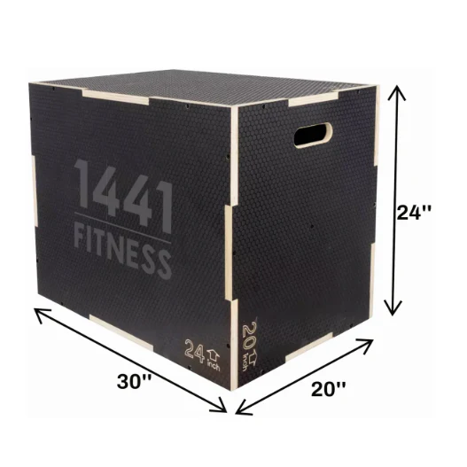 1441 Fitness 3 IN 1 Plyobox Wooden - Matt Black - Image 2